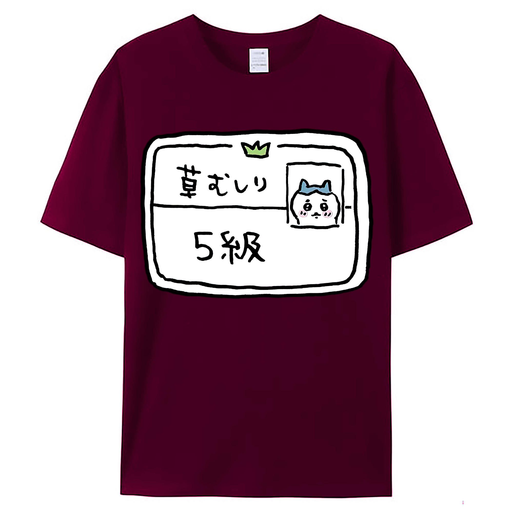 （画像用） ちいかわ ハチワレ Chii-kawa hachiware レディースカジュアルプリントTシャツ（綿100％）
